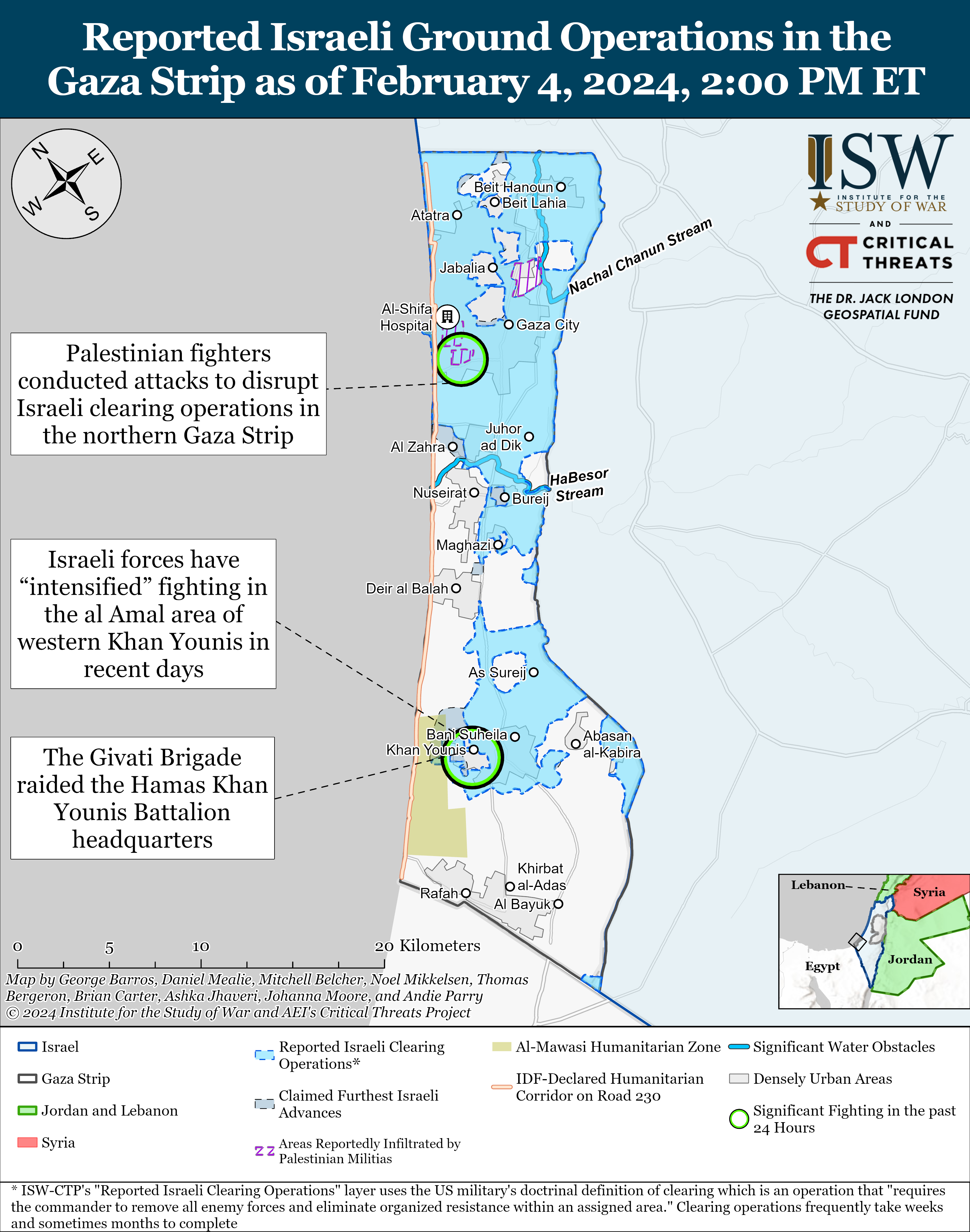 Iran Update February 4 2024 Institute For The Study Of War   Gaza Clearing Battlemap Febuary 04%2C2024 